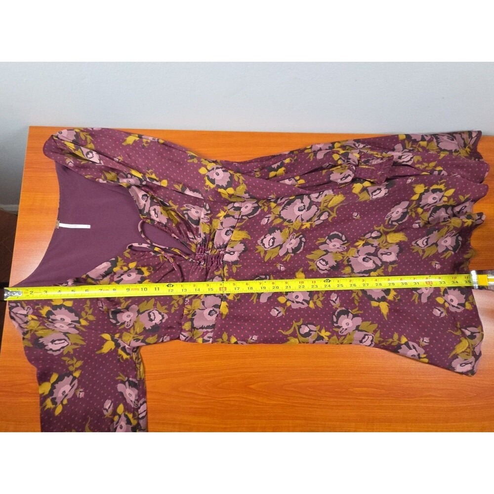 Free People Dress Morning Light Mini Purple Floral Keyhole sz10 Whimsy Fairy EUC - Picture 14 of 16